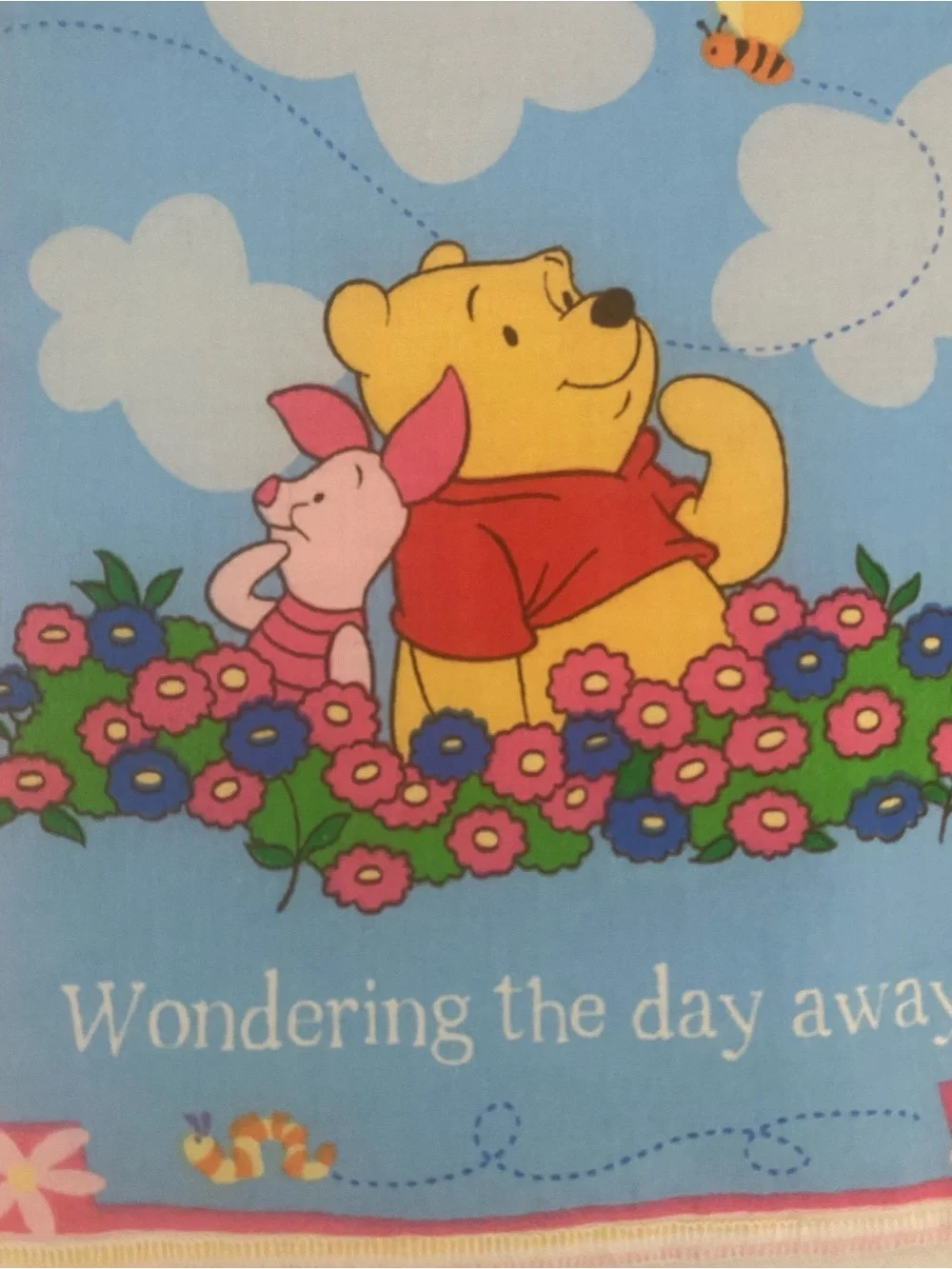 Winnie the Pooh Wondering The Day Away Fabric Soft Baby Cotton Book 9”x 7”